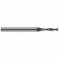 Harvey Tool 0.0937 in. 3/32 Drill dia. x 41/64 Carbide HP Drill for Flat Bottom, 2 Flutes, AlTiN Coated FBG0937-C3